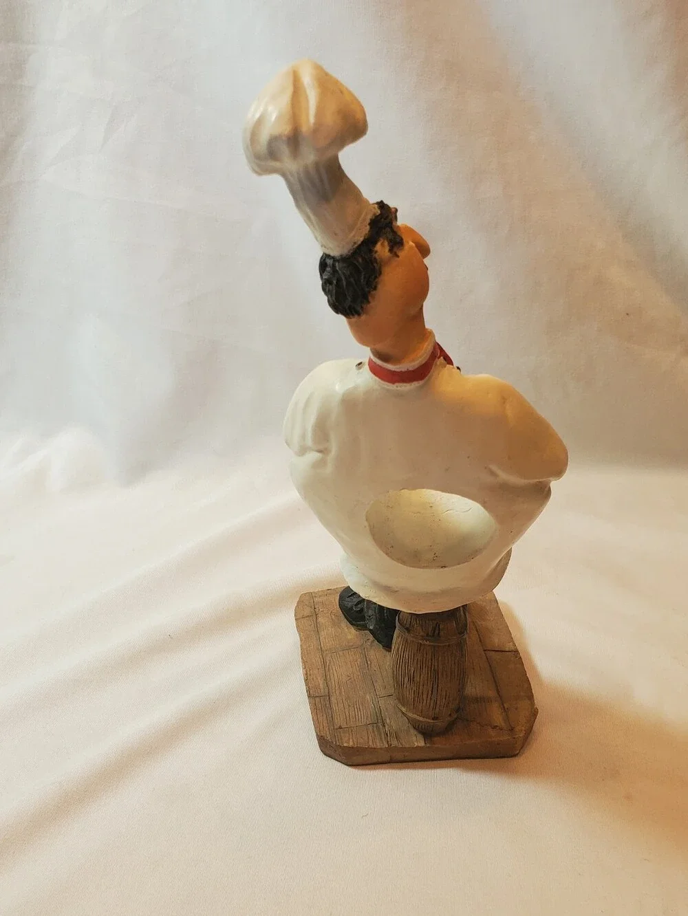Chef Figurine Vtg Resin Napkin Ring Small Bottle Holder 9-1/2